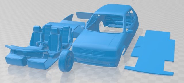 Peugeot 205 gti 1983-1998 printable car 3Dプリントモデル .c4d .max .obj .3ds .fbx .stl .blend 