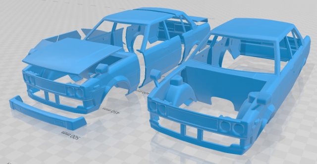 toyota corolla ke70 printable car in separate parts Modelo de Impressão 3D .c4d .max .obj .3ds .fbx .stl .blend 