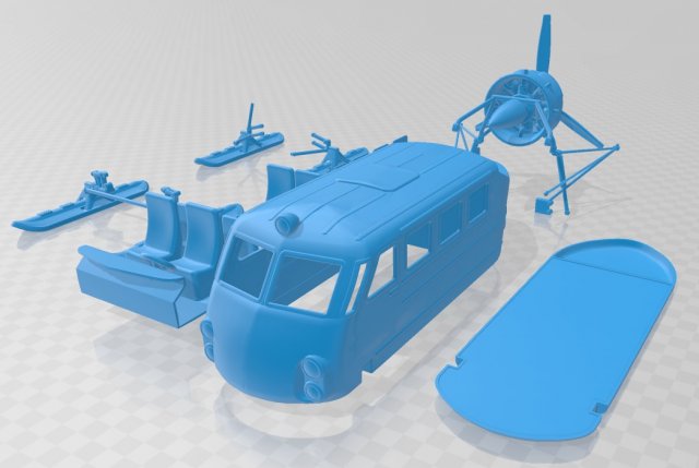 aerosleds ka 30 printable in separate parts 3D 프린트 모델 .c4d .max .obj .3ds .fbx .stl .blend 