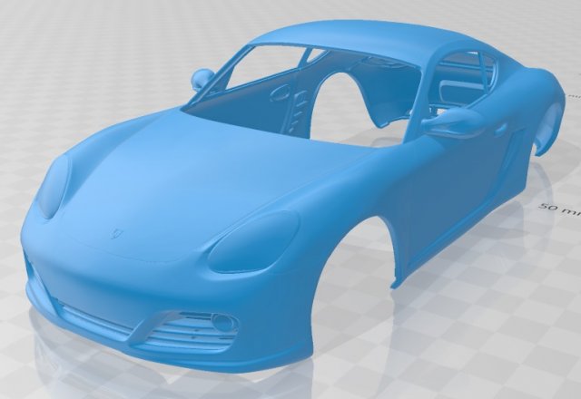porsche cayman s 2011 printable body car 3Dプリントモデル .c4d .max .obj .3ds .fbx .stl .blend 