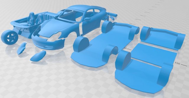porsche 911 996 carrera 1999 printable car 3D-Druckmodell .c4d .max .obj .3ds .fbx .stl .blend 