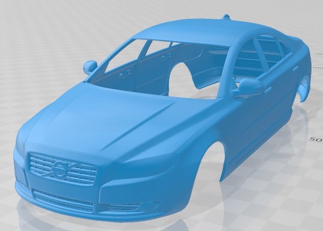volvo s80 2011 printable body car Modèles 3D en vedette .c4d .max .obj .3ds .fbx .stl .blend 