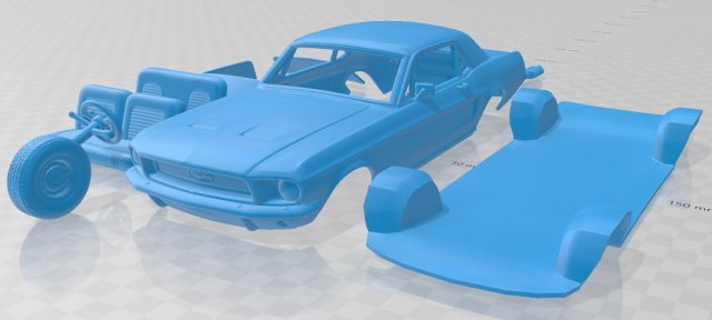 mustang hardtop 1968 printable car Modello di stampa 3D .c4d .max .obj .3ds .fbx .stl .blend 
