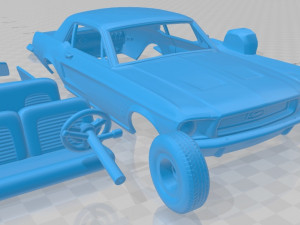 mustang hardtop 1968 printable car Modello di stampa 3D