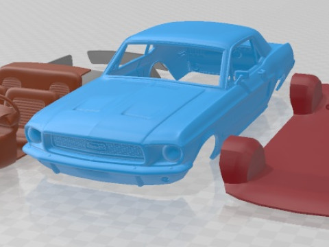 Mustang hardtop 1968 printable car 3D printmodel