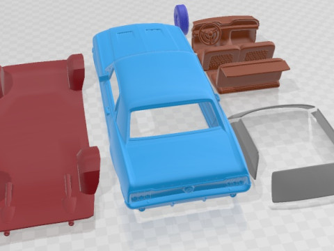 Mustang hardtop 1968 printable car 3D 프린트 모델