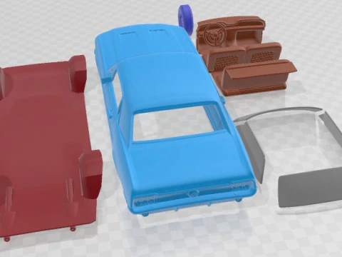 Mustang hardtop 1968 printable car 3D Print Model