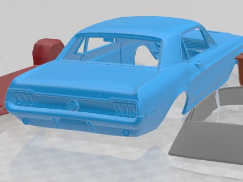Mustang hardtop 1968 printable car 3D Print Model