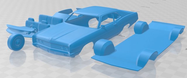 galaxie 500 fastback 1969 printable car 3Dプリントモデル .c4d .max .obj .3ds .fbx .stl .blend 