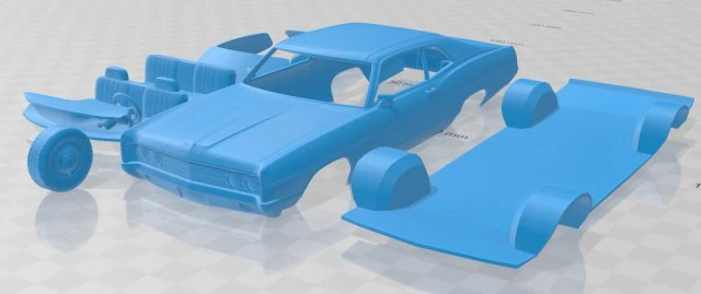 galaxie 500 fastback 1969 printable car 3D Print Model .c4d .max .obj .3ds .fbx .stl .blend