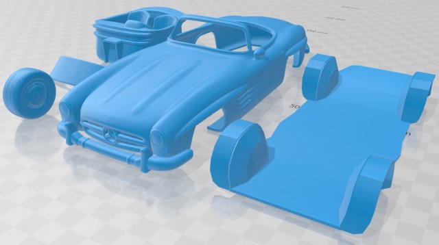 mercedes benz 300 sl 1957 printable car in separate parts Modello di stampa 3D .c4d .max .obj .3ds .fbx .stl .blend 