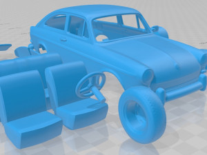 volkswagen 1600 type fastback 1965 printable car 3D Принт Модель