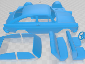 volkswagen 1600 type fastback 1965 printable car 3D Принт Модель