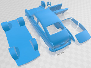 volkswagen 1600 type fastback 1965 printable car 3D Принт Модель