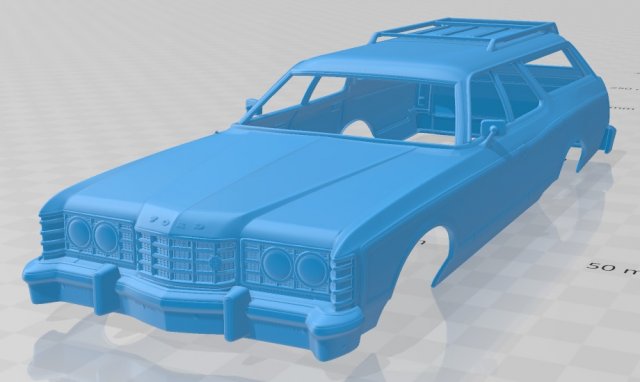 galaxie station wagon 1973 printable body car 3D Принт Модель .c4d .max .obj .3ds .fbx .stl .blend 