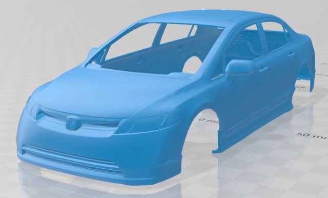 honda civic sedan 2007 printable body car 3D 打印模型 .c4d .max .obj .3ds .fbx .stl .blend 