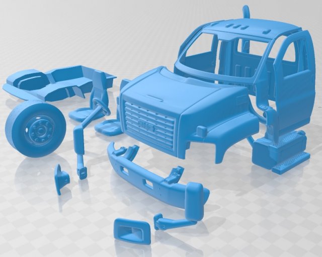 gmc topkick c8500 2004 printable cabin truck 3D Baskı Modeli .c4d .max .obj .3ds .fbx .stl .blend 