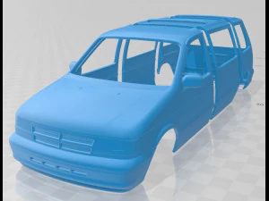 dodge caravan 1990 van com carroceria imprim&iacute;vel Modelo de Impressão 3D