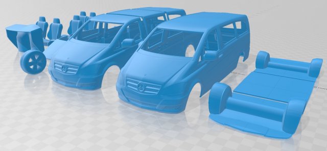 mercedes benz viano long 2011 printable van Modelo de impresión 3D .c4d .max .obj .3ds .fbx .stl .blend 