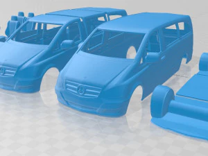 Mercedes Benz Viano Long 2011 printbare bestelwagen 3D printmodel