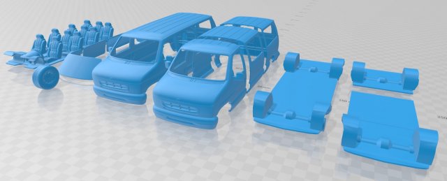 e series passenger van 1998 printable 3D printmodel .c4d .max .obj .3ds .fbx .stl .blend 