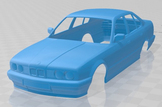 5 series sedan e34 1993 printable body car 3D Print Model .c4d .max .obj .3ds .fbx .stl .blend
