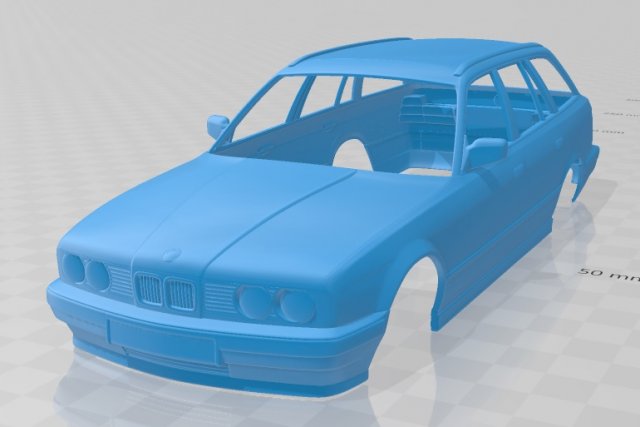 5 series touring 1993 printable body car 3D 프린트 모델 .c4d .max .obj .3ds .fbx .stl .blend 