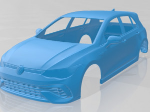 volkswagen golf 8 r 2022 printable body car 3D Baskı Modeli