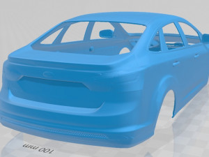focus sedan 2011 printable body car Modello di stampa 3D
