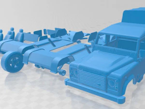 Land Rover Defender 130 Pickup double cabine haute capacit&eacute; 2011 voiture imprimable Modèles 3D en vedette