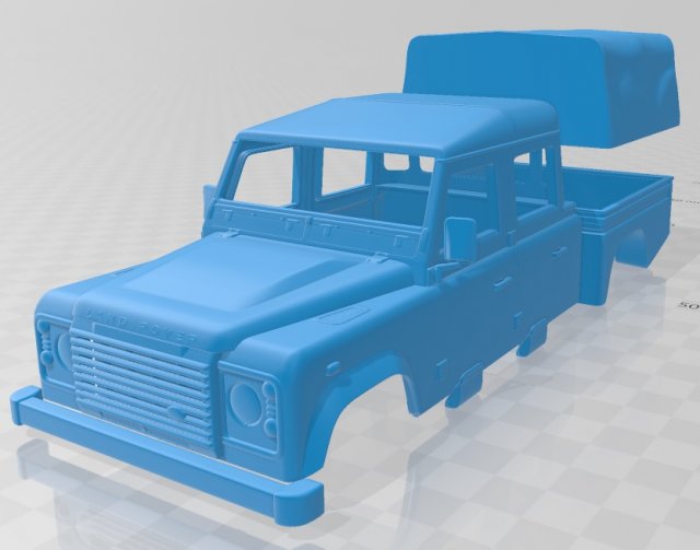 land rover defender 130 high capacity double cab pickup 2011 printable body car 3D-Druckmodell .c4d .max .obj .3ds .fbx .stl .blend 