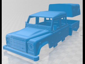 land rover defender 130 high capacity double cab pickup 2011 printable body car 3Dプリントモデル