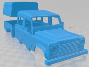 land rover defender 130 high capacity double cab pickup 2011 printable body car 3D-Druckmodell