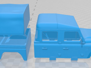 land rover defender 130 high capacity double cab pickup 2011 printable body car 3D-Druckmodell
