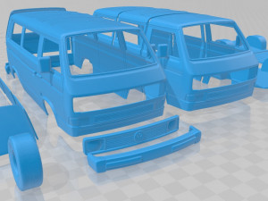 volkswagen transporter t3 1990 printable van 3D Print Model