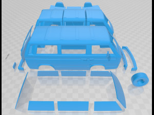 volkswagen transporter t3 1990 printable van 3D Print Model