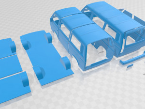 volkswagen transporter t3 1990 printable van 3D Print Model