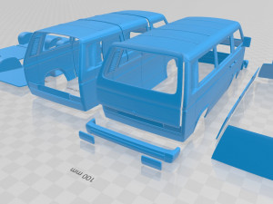 volkswagen transporter t3 1990 printable van 3D Print Model