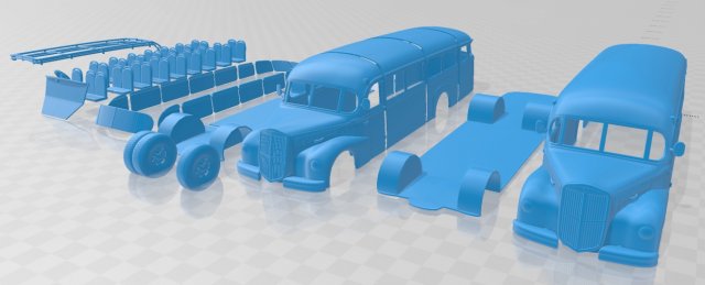lancia 3ro p bus 1947 printable 3D Baskı Modeli .c4d .max .obj .3ds .fbx .stl .blend 