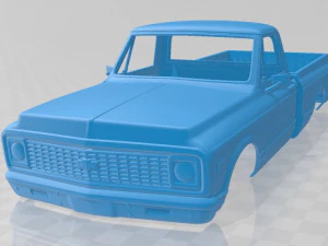 chevrolet c10 cheyenne pick-up 1971 carrozzeria stampabile Modello di stampa 3D