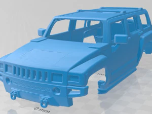 hummer h3 2010 yazdırılabilir g&ouml;vdeli araba 3D Baskı Modeli
