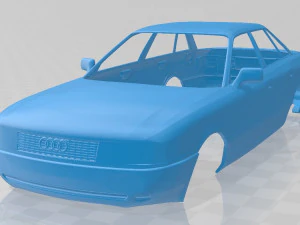 audi 80 b3 1986 yazdırılabilir g&ouml;vdeli araba 3D Baskı Modeli