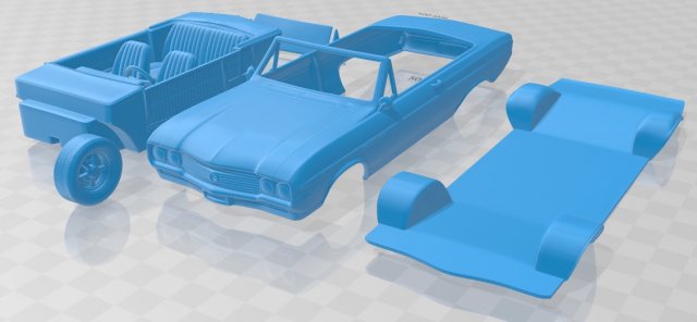 buick skylark convertible 1964 printable car Modello di stampa 3D .c4d .max .obj .3ds .fbx .stl .blend 