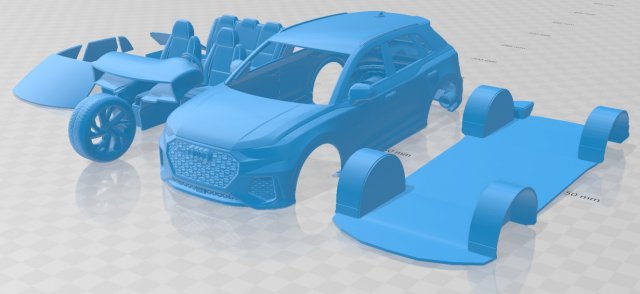 audi q3 rs 2020 printable car 3D 프린트 모델 .c4d .max .obj .3ds .fbx .stl .blend 