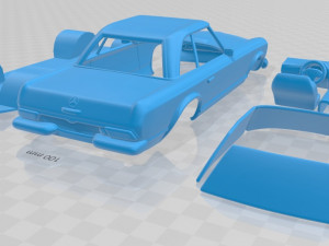 mercedes benz sl w113 1963 printable car Modèles 3D en vedette