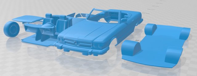 mercedes benz sl class r107 us 1974 printable car 3D 프린트 모델 .c4d .max .obj .3ds .fbx .stl .blend 