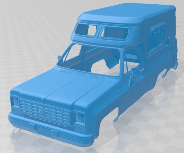 chevrolet blazer chalet 1976 printable body car Modello di stampa 3D .c4d .max .obj .3ds .fbx .stl .blend 