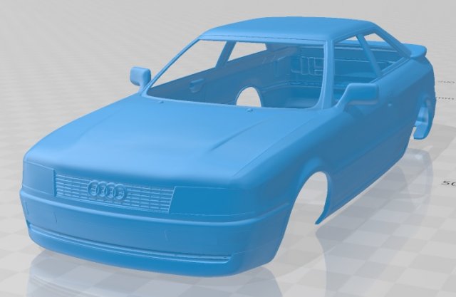 audi coupe 8b 1988 printable body car 3D printmodel .c4d .max .obj .3ds .fbx .stl .blend