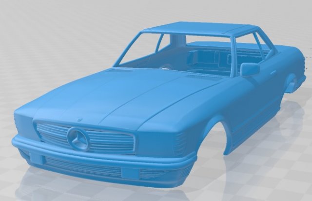 mercedes benz sl class r107 coupe 1972 printable body car 3D Print Model .c4d .max .obj .3ds .fbx .stl .blend 