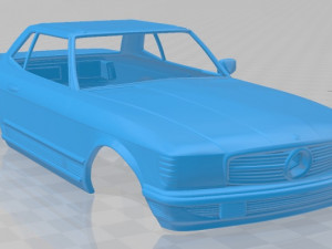mercedes benz sl class r107 coupe 1972 printable body car 3D Print Model
